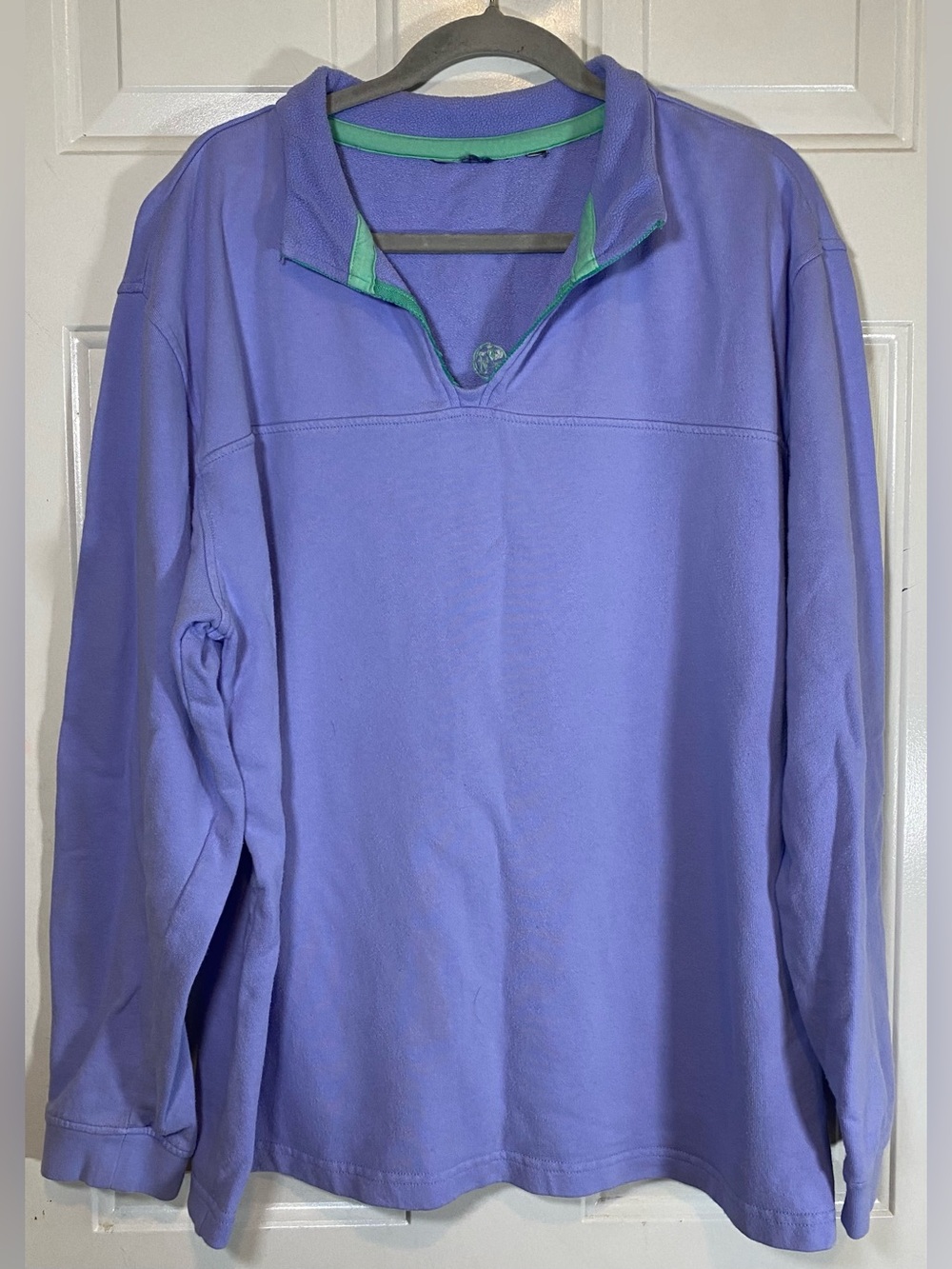 Lauren James 100% Cotton Women’s Periwinkle Collared Pullover Sweatshirt Sz L/XL